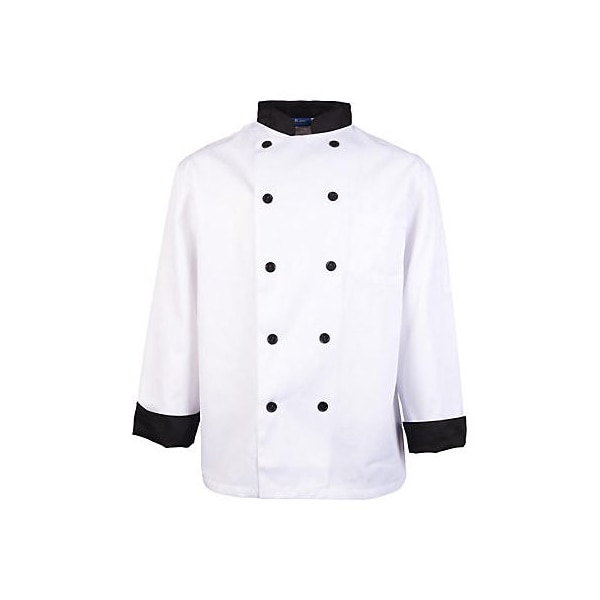 Allpoints Kng Lg Chef Coat Executive, Black Trim 1048L - main